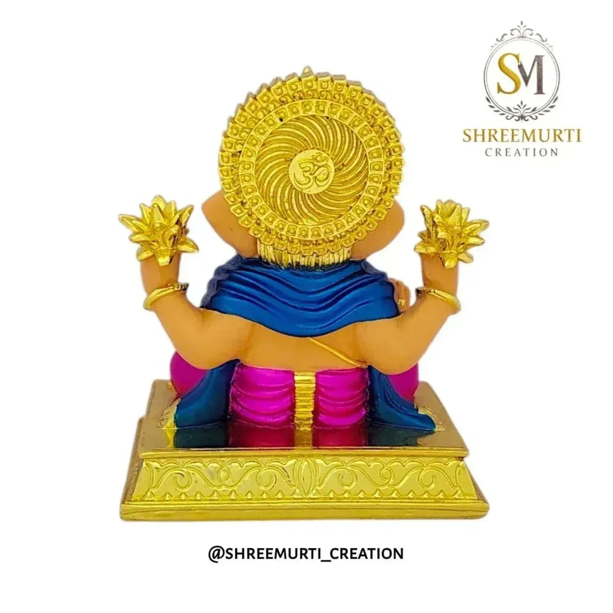 Gold Plated Dagdusheth Ganesh Idol 3 Inch Body Color - Wholesale Pune - Shreemurti Creation 