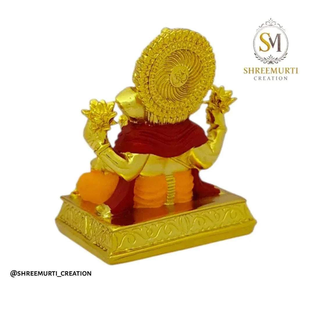 Gold Plated Dagdusheth Ganesh Idol 4 Inch - #1 Bestseller - Shreemurti Creation 