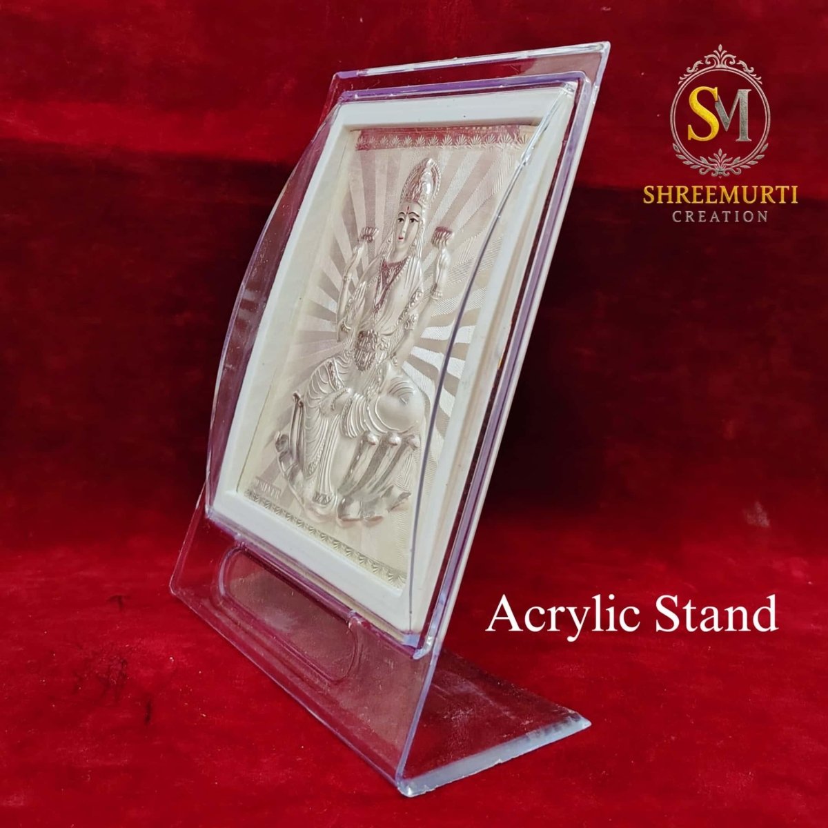 Laxmi 999 Silver in Acrylic Stand - Shreemurti Creation 