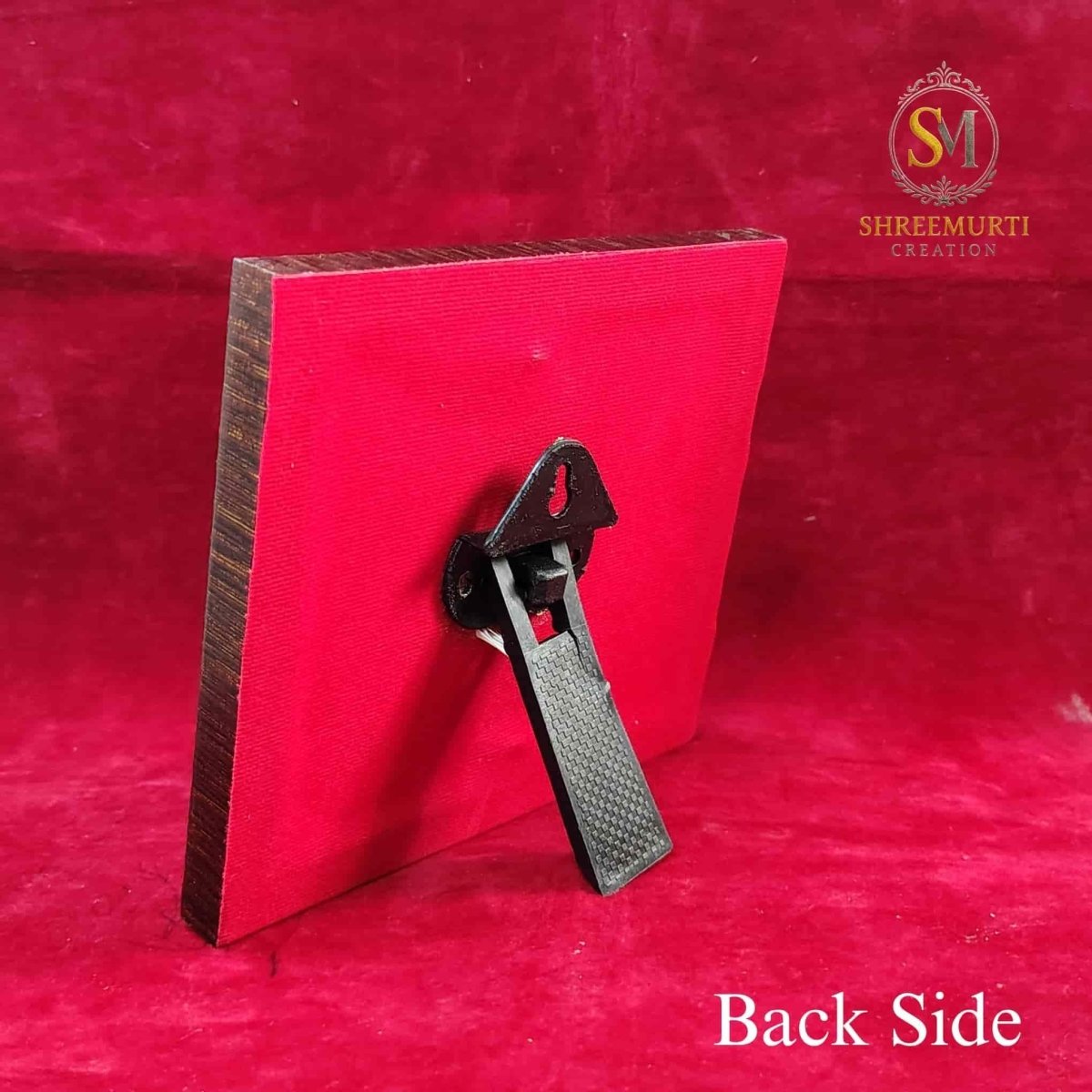 Premium 999 Pure Silver Ganesha Laxmi Saraswati Trimurti Frame – 5x5.5 Inch Wooden Frame Corporate Gift - Shreemurti Creation 